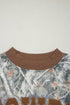 Camouflage Print Baggy Silhouette Western Inspired Pullover Sweatshirt
