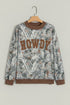 Camouflage Print Baggy Silhouette Western Inspired Pullover Sweatshirt
