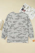 Camouflage Print Drop Shoulder Crewneck Sweatshirt
