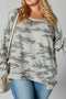 Camouflage Print Drop Shoulder Crewneck Sweatshirt