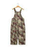Camouflage Print Leopard Detail Loose Denim Overall Jumpsuit