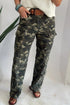 Camouflage Print Multi Pocket Western Denim Pants