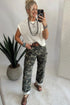 Camouflage Print Multi Pocket Western Denim Pants