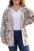 Camouflage Print Open Tunic Retro Inspired Layering Outerwear