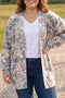Camouflage Print Open Tunic Retro Inspired Layering Outerwear