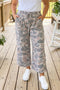Camouflage Print Patch Pockets Ankle Length Pants