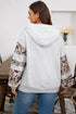 Camouflage Print Patchwork Asymmetric Sleeve Pullover Hoodie