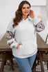 Camouflage Print Patchwork Asymmetric Sleeve Pullover Hoodie