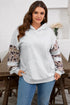 Camouflage Print Patchwork Asymmetric Sleeve Pullover Hoodie