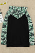 Camouflage Print Raglan Sleeve Hoodie