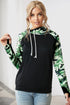 Camouflage Print Raglan Sleeve Hoodie