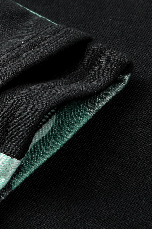 Camouflage Print Raglan Sleeve Hoodie