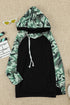 Camouflage Print Raglan Sleeve Hoodie