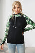 Camouflage Print Raglan Sleeve Hoodie