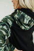 Camouflage Print Raglan Sleeve Hoodie