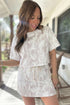 Camouflage Print Raw Edge Cropped Top Two Piece Dress