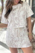 Camouflage Print Raw Edge Cropped Top Two Piece Dress