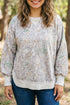 Camouflage Print Round Neck Long Sleeve Shift Sweatshirt