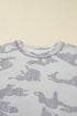 Camouflage Print Round Neck Long Sleeve Sweatshirt
