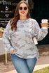 Camouflage Print Round Neck Long Sleeve Sweatshirt