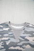 Camouflage Print Round Neck Shift Pullover Long Sleeve Top