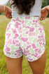 Camouflage Print Shirred High Waist Athleisure Casual Shorts