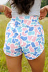 Camouflage Print Shirred High Waist Athleisure Casual Shorts