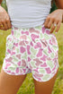 Camouflage Print Shirred High Waist Athleisure Casual Shorts