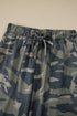 Camouflage Print Slim Tank Drawstring Western Pant Set