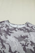 Camouflage Print Soft Stretch Casual T Shirt