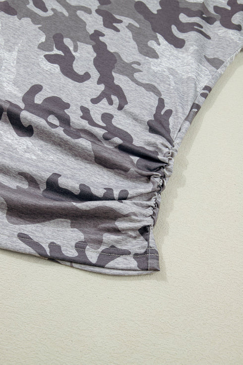 Camouflage Print Soft Stretch Casual T Shirt