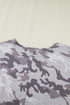 Camouflage Print Soft Stretch Casual T Shirt