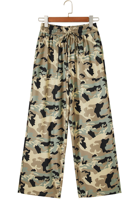 Camouflage Print Street Fashion Drawstring Shift Pants