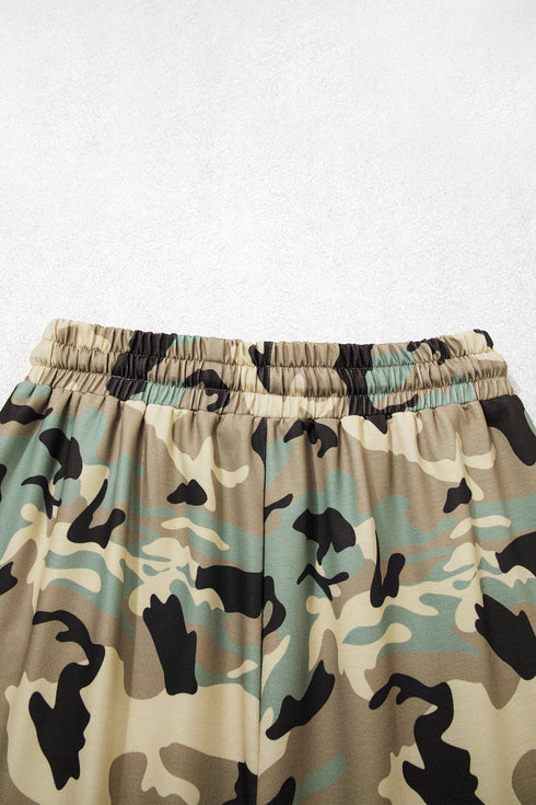 Camouflage Print Street Fashion Drawstring Shift Pants