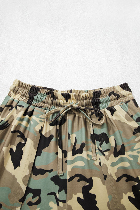 Camouflage Print Street Fashion Drawstring Shift Pants