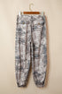 Camouflage Print Striped Side Panel Patchwork Drawstring Pants