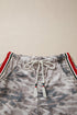 Camouflage Print Striped Side Panel Patchwork Drawstring Pants