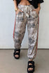 Camouflage Print Striped Side Panel Patchwork Drawstring Pants