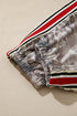 Camouflage Print Striped Side Panel Patchwork Drawstring Pants