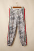 Camouflage Print Striped Side Panel Patchwork Drawstring Pants