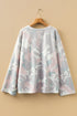 Camouflage Print Western Drop Shoulder Long Sleeve Top