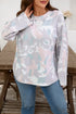 Camouflage Print Western Drop Shoulder Long Sleeve Top