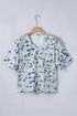 Camouflage Print Western Single Chest Pocket V Neck Tee