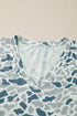 Camouflage Print Western Single Chest Pocket V Neck Tee