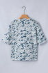 Camouflage Print Western Single Chest Pocket V Neck Tee