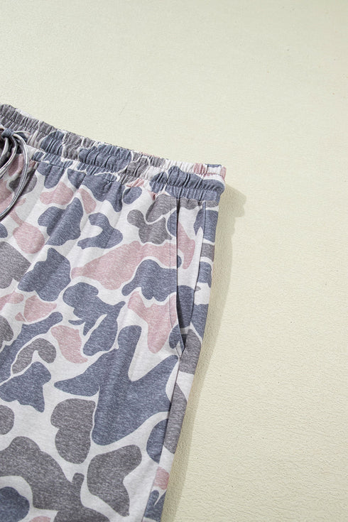 Camouflage Print Western Style Two Piece Loungewear Set
