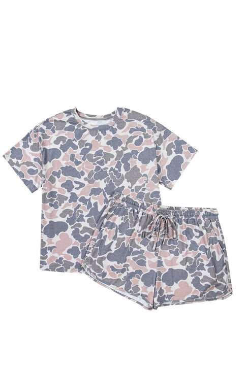Camouflage Print Western Style Two Piece Loungewear Set