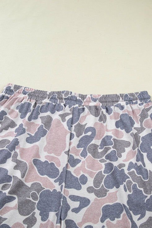 Camouflage Print Western Style Two Piece Loungewear Set