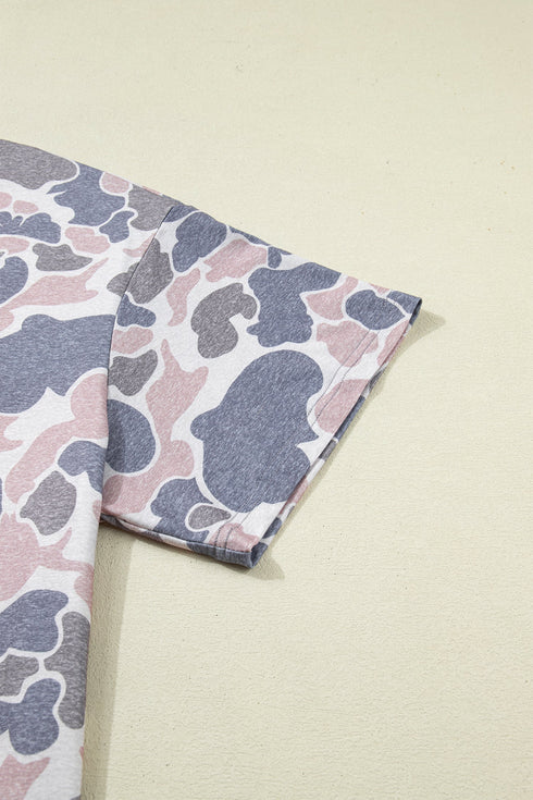 Camouflage Print Western Style Two Piece Loungewear Set