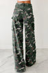 Camouflage Print Wide Leg Cargo Utility Denim Jeans